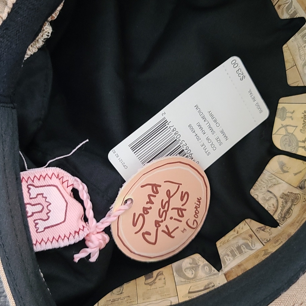 Goorin Bros. Sand Cassel Kids Cadet Cabbie Military Tan Pink Girls Hat S M - Picture 9 of 12